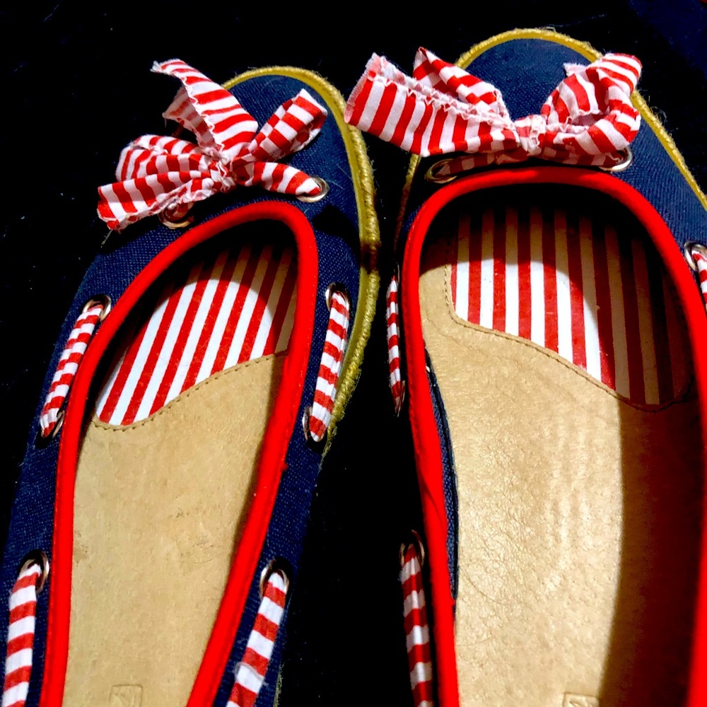 Sperry Red White and Blue summer Deck Shoes.